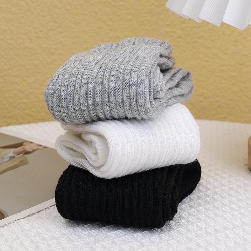 Y2k Vớ Dệt Kim polyester Màu Trắng / Đen Trơn Giữ Ấm Mùa Thu Đông Cho Nữ