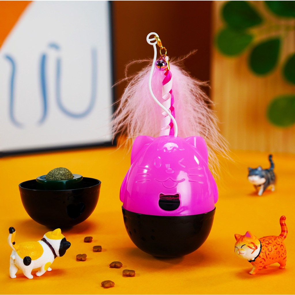 Lật Đật Có Lông Vũ Đồ Chơi Cho Mèo