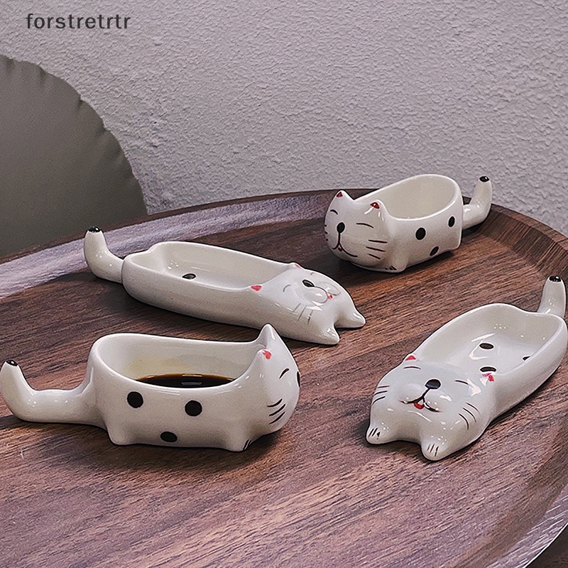 Forstretr Đĩa Sứ Nhỏ Hình Mèo Dễ Thương Đựng Sốt Cà Chua / Cà Chua Có Tay Cầm Cho Nhà Hàng