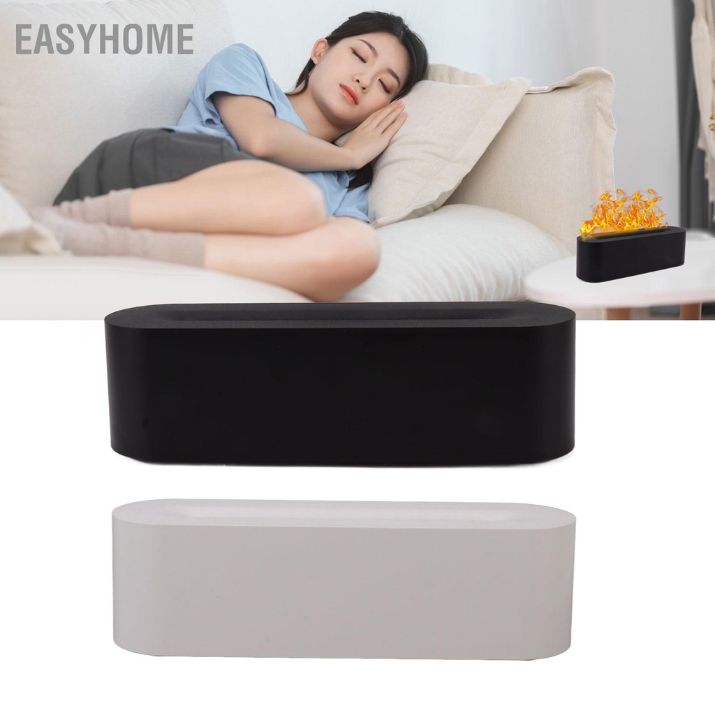 EasyHome Máy tạo độ ẩm khuếch tán hương thơm ngọn lửa mô phỏng không khí chữa cháy 7 màu cho phòng ngủ tại nhà Văn Yoga