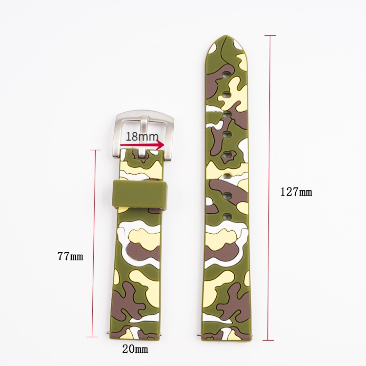 Camo Dây Đeo Đồng Hồ Bằng Cao Su Silicon Mềm Chống Nước Họa Tiết Rằn Ri 18mm 20mm 22mm 24mm Cho galaxy watch gt