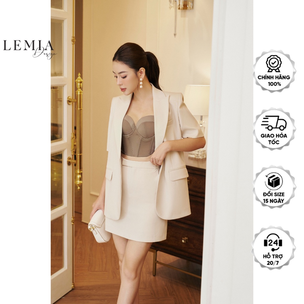 Áo Vest Nữ Ngắn Tay Bổ Cơi Thời Trang By LEMIA Design - 23AV102