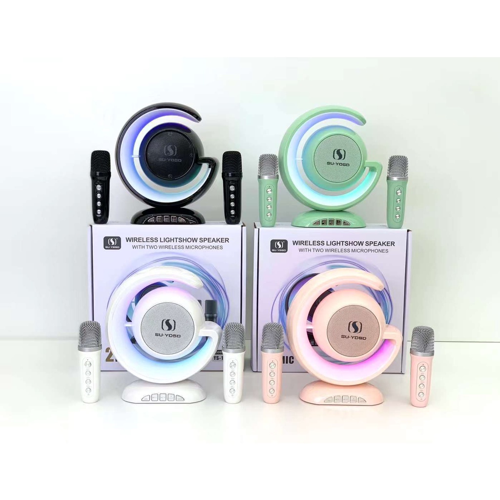 Loa Karaoke Bluetooth YS 110 Led RGB, 2 Mic Không Dây-METIC SHOP