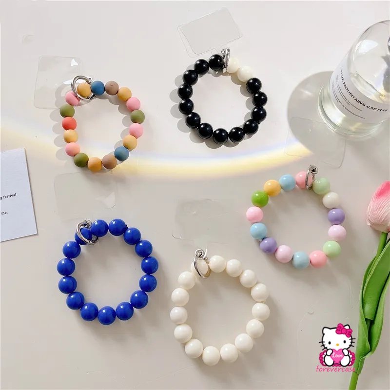 Macaron Vòng Đeo Tay Treo Điện Thoại Màu Kẹo Ngọt Họa Tiết Gấu 3d Dễ Thương Chống Mất