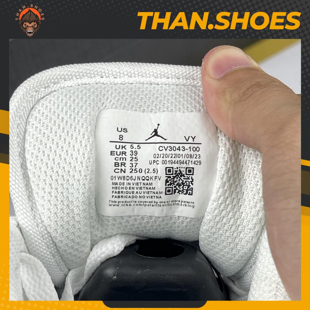 Giày JD1 Low Paris, JD1 Thấp Trắng Xám Gót Xanh - Than.Shoes