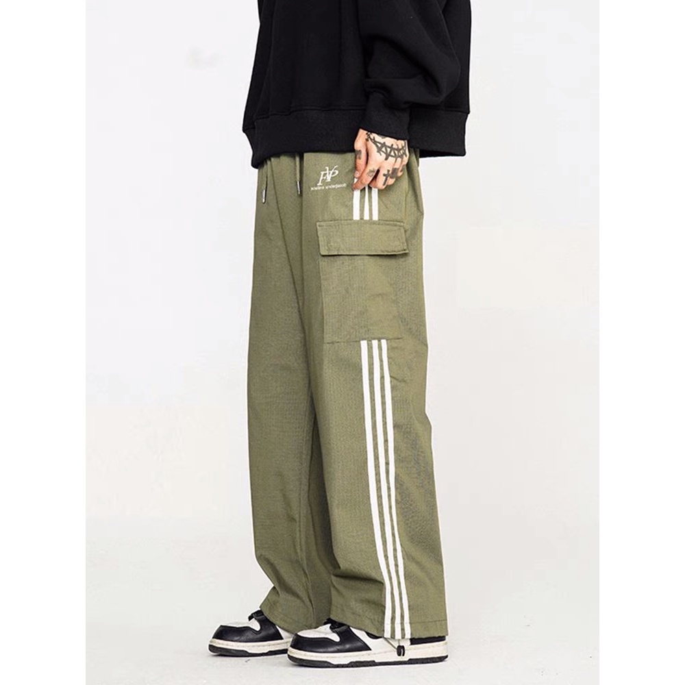 Quần jogger nam kẻ sọc dáng thể thao dây rút , phong cách retro đường phố EQ007 Meme