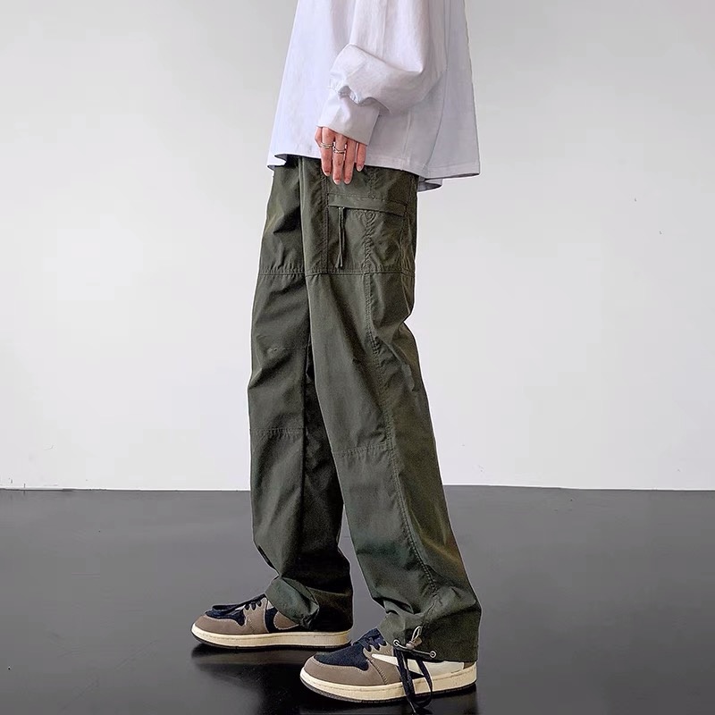 Quần thể thao nam cargo dáng xuông ống rộng phong cách hiphop phối màu basic EQ008 Meme