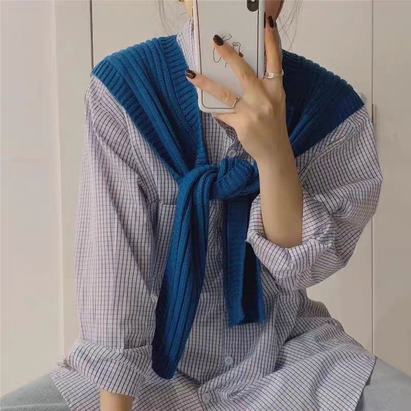 Khăn Choàng Cổ Bằng Len Dệt Kim Thắt Nút Thời Trang Xuân Thu Cho Nữ