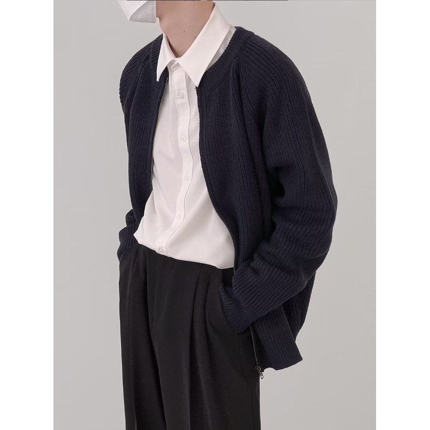 Áo khoác cardigan nam màu sắc đơn giản phong cách hàn quốc thời trang thu đông 2023