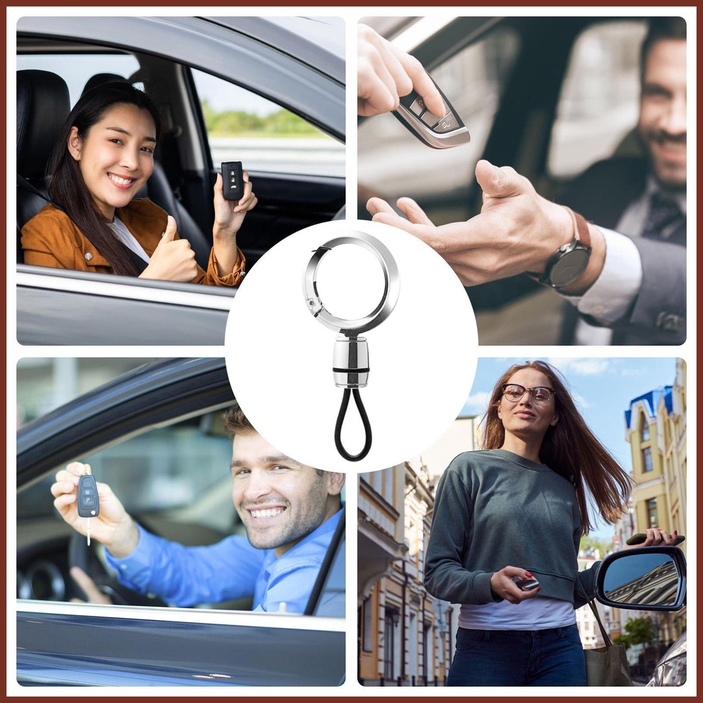 Giá Đỡ Chìa Khóa Ô Tô Xoay 360 Độ Kèm 2 Móc Khóa Dành Cho Nam Và Nữ