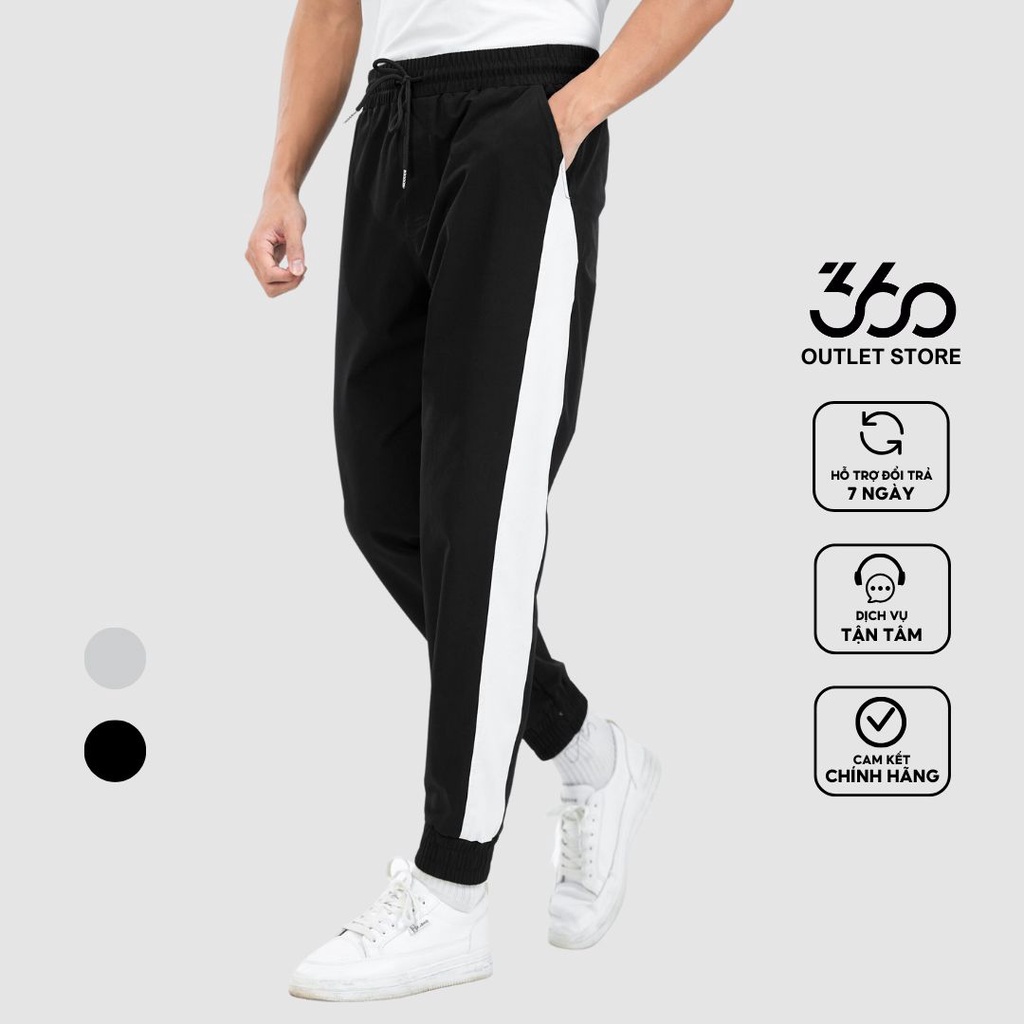 Quần jogger nam cạp chun dây rút ẩn thương hiệu 360 Boutique vải gió mềm nhẹ cao cấp - QGGTK404