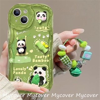 Ốp Điện Thoại Gấu Trúc Nhỏ Dễ Thương Có Dây Buộc Cho iPhone 11 15 12 13 14 Pro Max X Xr Xs 8 7 6 Plus SE 2020 Vỏ Silicon Mềm Chống Sốc Mặt Sau Cove