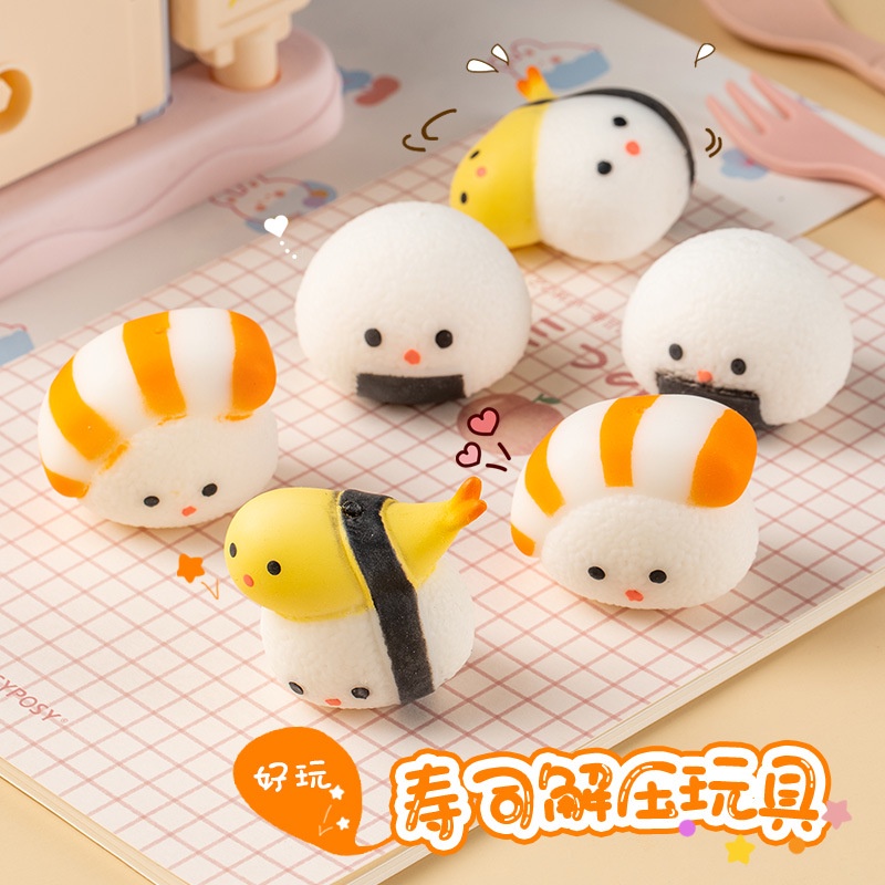 Đồ Chơi Nắn Bóp Đàn Hồi Giảm stress Hình Miếng sushi