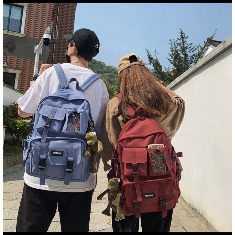 2024 Nữ / Nam Đi Học Ba Lô Nylon Đen Bagpack Nữ Chống Trộm Ba Lô Nữ Du Lịch Ba Lô Hàn Quốc Back Pack