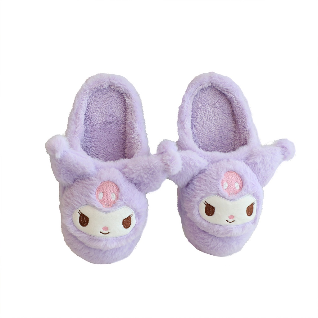 Sanrio Dép Bông Đi Trong Nhà Chống Trượt Hình kuromi melody cinnamoroll pachacco Đáng Yêu Cho Bé Gái