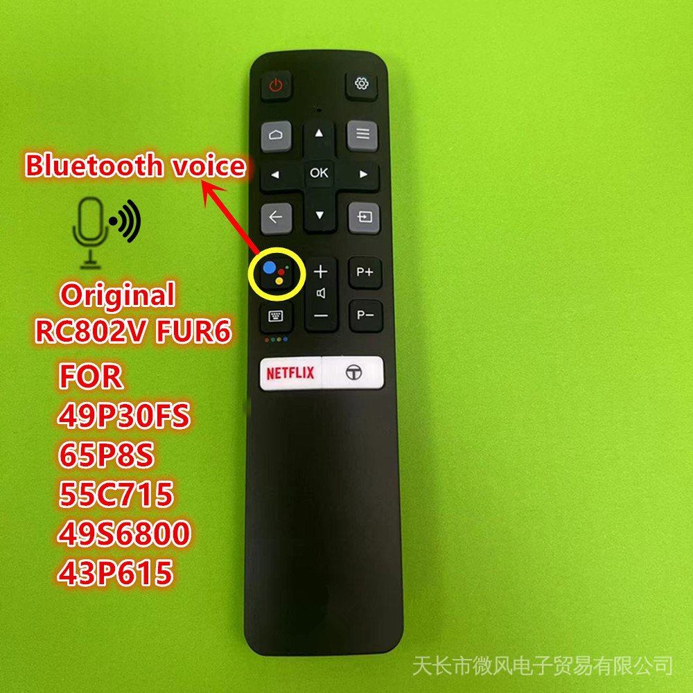 Mới Chính Hãng RC802V FUR6 Google Assistant Điều Khiển Từ Xa Bằng Giọng Nói Cho TCL TV 40S6800 49S65