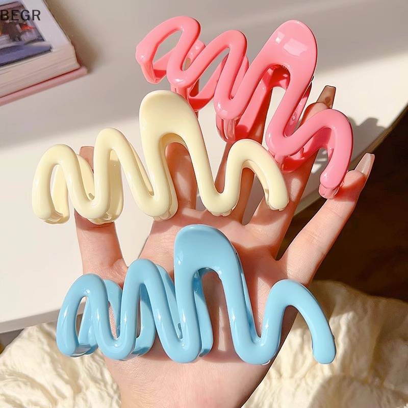 Kẹp Tóc Dạng Lượn Sóng Màu Kem dopamine Cho Nữ vn