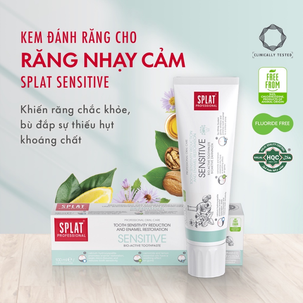 Kem Đánh Răng Giảm Ê Buốt SPLAT Sensitive dành cho răng nhạy cảm 100ml Daily Beauty Official