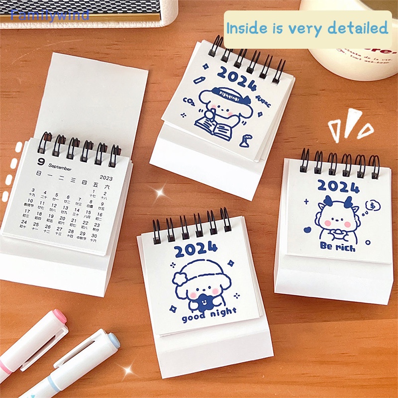 Lịch Để Bàn 2024 mini diy Hình Rồng Dễ Thương Sáng Tạo