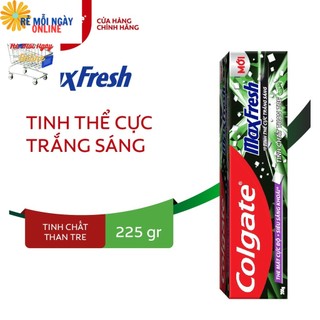 (MỚI) Kem đánh răng Colgate Maxfresh 225g - TINH CHẤT THAN TRE +Tặng bàn chải lông tơ phủ than