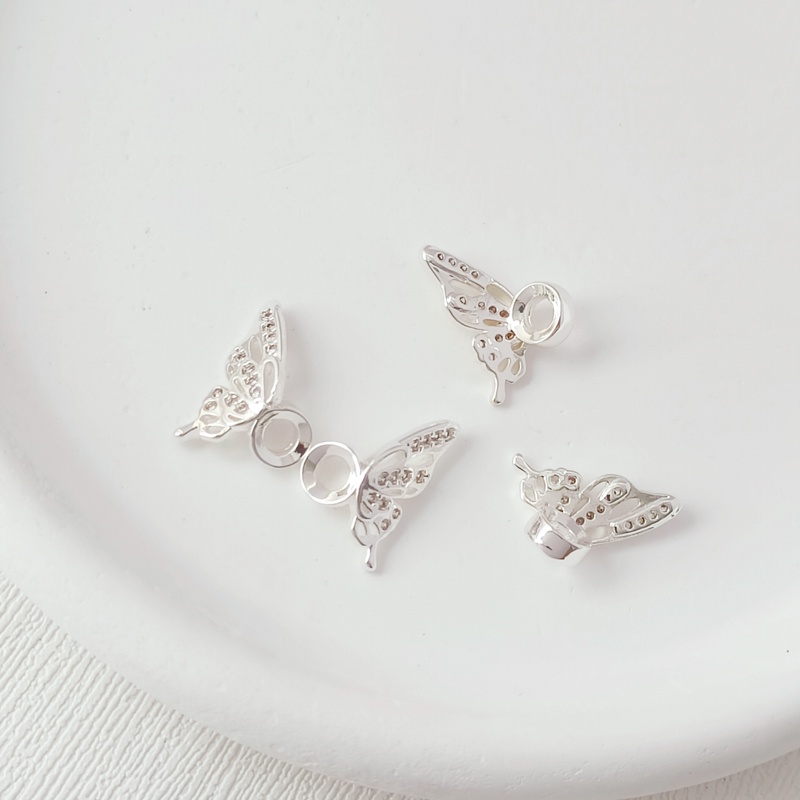 Một Cặp Vòng Tay Mạ Vàng 14k Đính Đá Zircon Hình Cánh Bướm Nhiều Màu Sắc