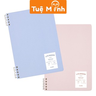 Vở còng nhựa 2 đầu 120 trang caro nét đứt 100gsm MS809 Klong B5, sổ dash caro ô vuông 6x6 bìa pastel