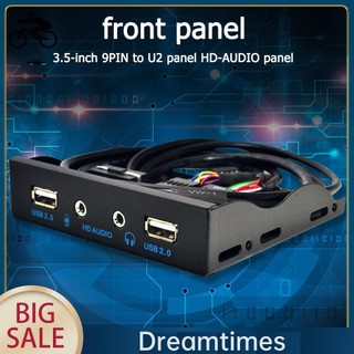 Bảng điều khiển âm thanh 3.5 inch 9pin sang 2 usb 2.0 1.vn 3.5mm