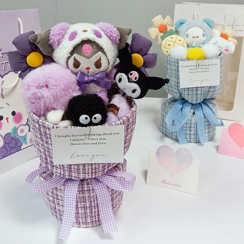 Sanrio Bó Hoa Nhồi Bông Hình hello kitty melody cinnamoroll Dễ Thương Dùng Làm Quà Tặng Sinh Nhật