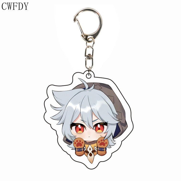 Móc khóa Game Genshin Impact Chibi Keychain Xiao Tartaglia Zhongli Ganyu Hutao Diluc Yanfei Razor Transparent Arcylic
