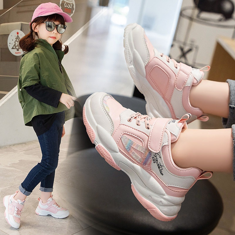 Giày Thể Thao Da Đế Mềm Phong Cách Hàn Quốc Thời Trang Mùa Thu 2023 Cho Bé Gái