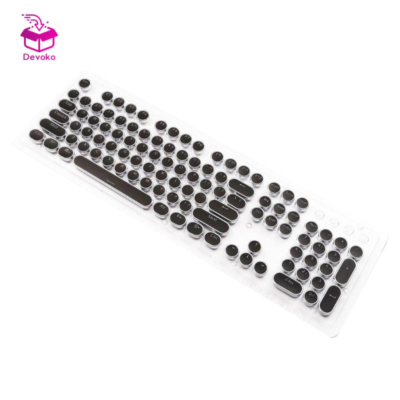 Bộ Bàn Phím Tròn - pbt 108 Phím Cơ Trong Mờ