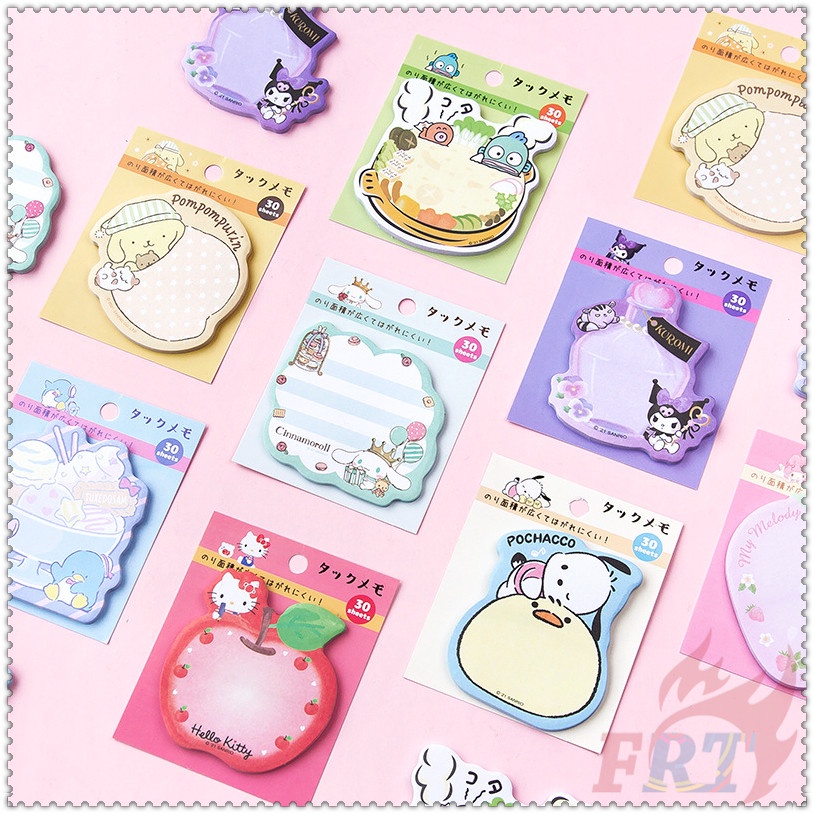 ❣️Bộ 30 Tờ Giấy Ghi Chú Hình hello kitty / my melody / kuromi / Cinnamoroll: Sanrio q-5❣️ Miếng Dán Ghi Nhớ Họa Tiết Hoạt Hình Dễ Thương