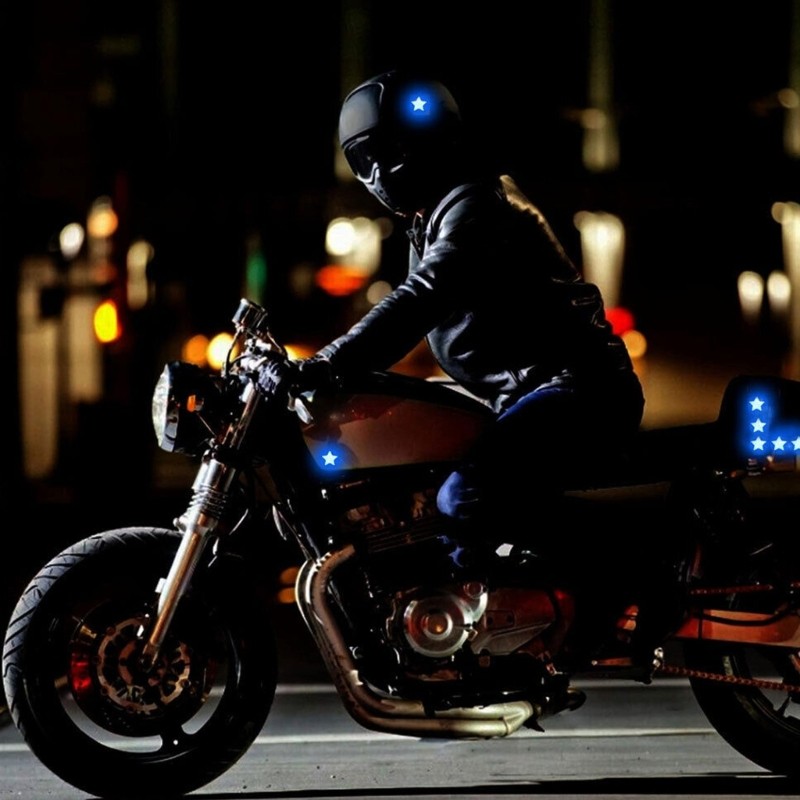 Estone 6 Miếng Phản Quang Ngôi Sao Đề Can Băng Cảnh Báo Dán Tự Dính Cho Xe Tải Ô Tô Xe Máy Ngoại Thấ