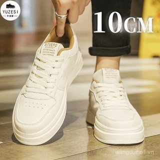 Mùa Hè Phong Cách Mới Vô Hình Bên Trong Tăng Chiều Cao Giày Nam Da Cao Cấp 10cm Giày Trắng Nam Đế Mềm Thể Thao Giày Thể Thao Thông Thường NLIX