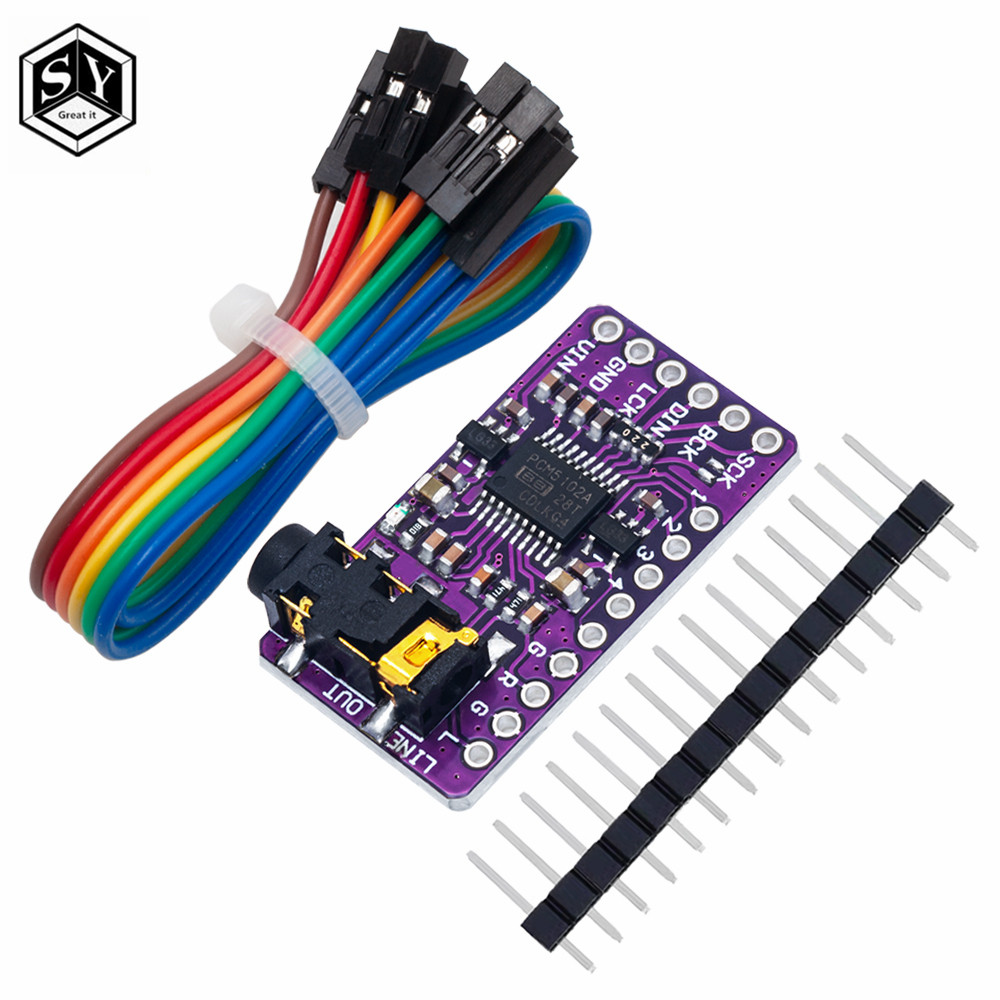 Giao diện I2S PCM5102A DAC Bộ giải mã GY-PCM5102 Mô-đun máy nghe nhạc I2S cho Raspberry Pi pHAT Bảng