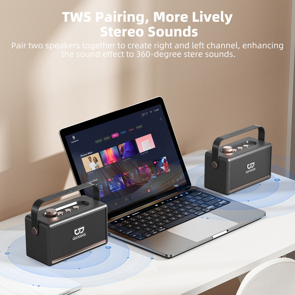 Loa Bluetooth không dây Goojodoq 5.3 Âm thanh nổi hai chiều Hỗ trợ cuộc gọi rảnh tay Thẻ TF Đĩa U | BigBuy360 - bigbuy360.vn