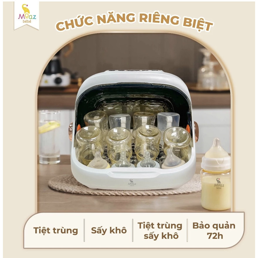 Máy úp bình sữa, tiệt trùng sấy khô tia UVC Moaz BéBé MB044 PLUS, khoang chứa 20 lit [ MẪU MỚI ]