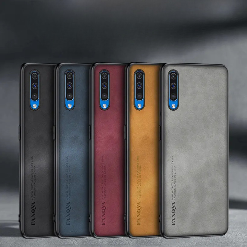 Dành Cho Samsung Galaxy A50 A505F Ốp điện thoại Da PU Chống Sốc Da Cứng Ốp điện thoại Mờ Ốp điện tho
