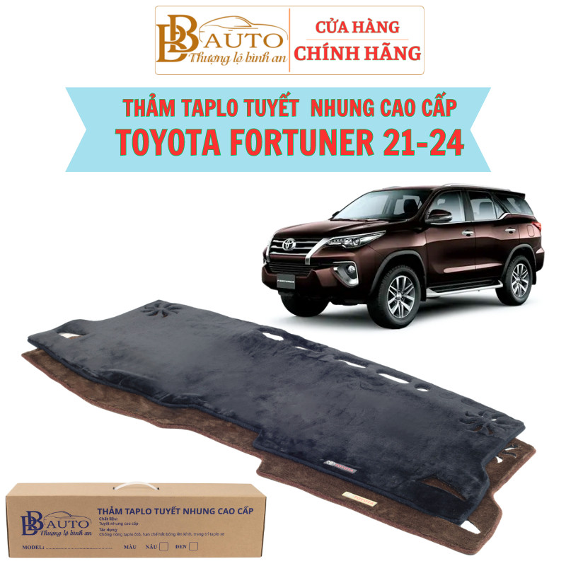 Thảm taplo Toyota Fortuner 2021-2026, chất liệu tuyết nhung, mềm, mượt, đẹp, vừa taplo, chống nắng h