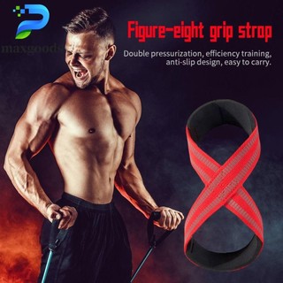 Maxgoods Đai tăng áp 8 hình Thể thao Ware Chất liệu Cotton Dây đeo kéo chống trượt Dây đeo cổ tay Deadlift chất lượng cao