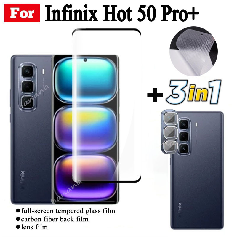 Kính cường lực 3 trong 1 Infinix Hot 50 Pro + cho Infinix Hot 50 Pro Plus Bảo vệ màn hình Ống kính m