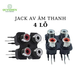 Jack Âm Thanh Audio 4 Lỗ (2 Trắng 2 Đỏ) – Ổ Cắm RCA 4 Cổng AV-407 - Dễ Hàn, Dẫn Tốt - Linh Kiện Quỳnh Diễn