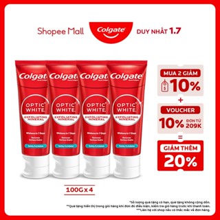 Bộ 4 Kem Đánh Răng Colgate trắng răng Optic White trắng trong 7 ngày từ tinh thể khoáng trắng 100g/tuýp