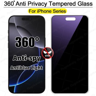 360 Kính Cường lực Chống Tia Sáng Xanh chống nhìn trộm Cho iPhone 16 Pro Max 15 Plus 14 13 Mini 12 11
