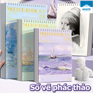 Sổ vẽ không kị tẩy - Sổ vẽ phác thảo giấy trơn Sketch Book KLONG A5/ A4+ 50 tờ 150GSM; MS: 764(A4); MS 762 (A5)