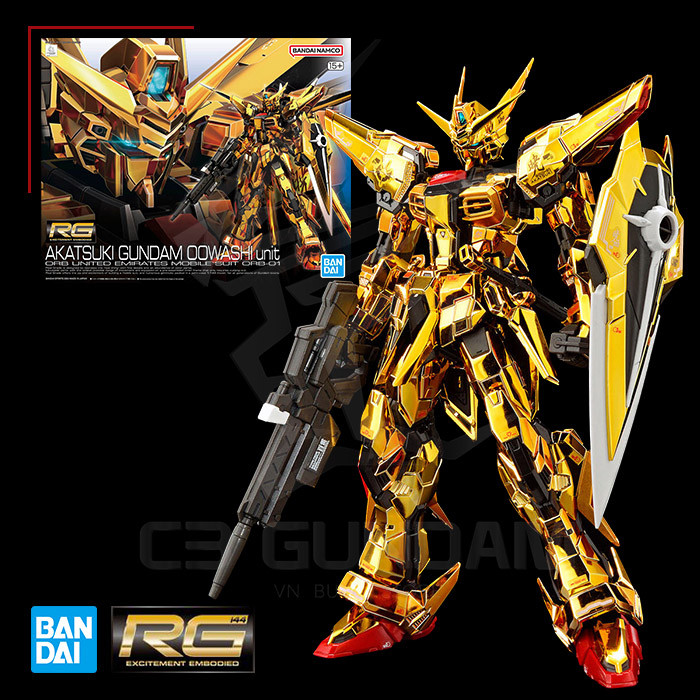 [BANDAI] MÔ HÌNH RG 1/144 Akatsuki Gundam (Oowashi Unit) 041 ORB-01 HGCE SEED