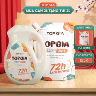 (MUA 1 TẶNG 2) Nước giặt xả sắc hương Top Gia can 2L, thơm dịu nhẹ, giúp làm sạch và mềm mại quần áo