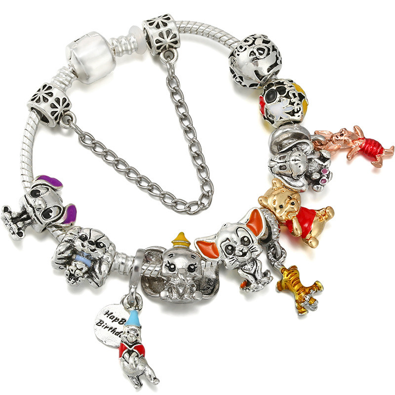Pandora Vòng Tay Gấu Stitch Puppy Hạt Lỗ Lớn