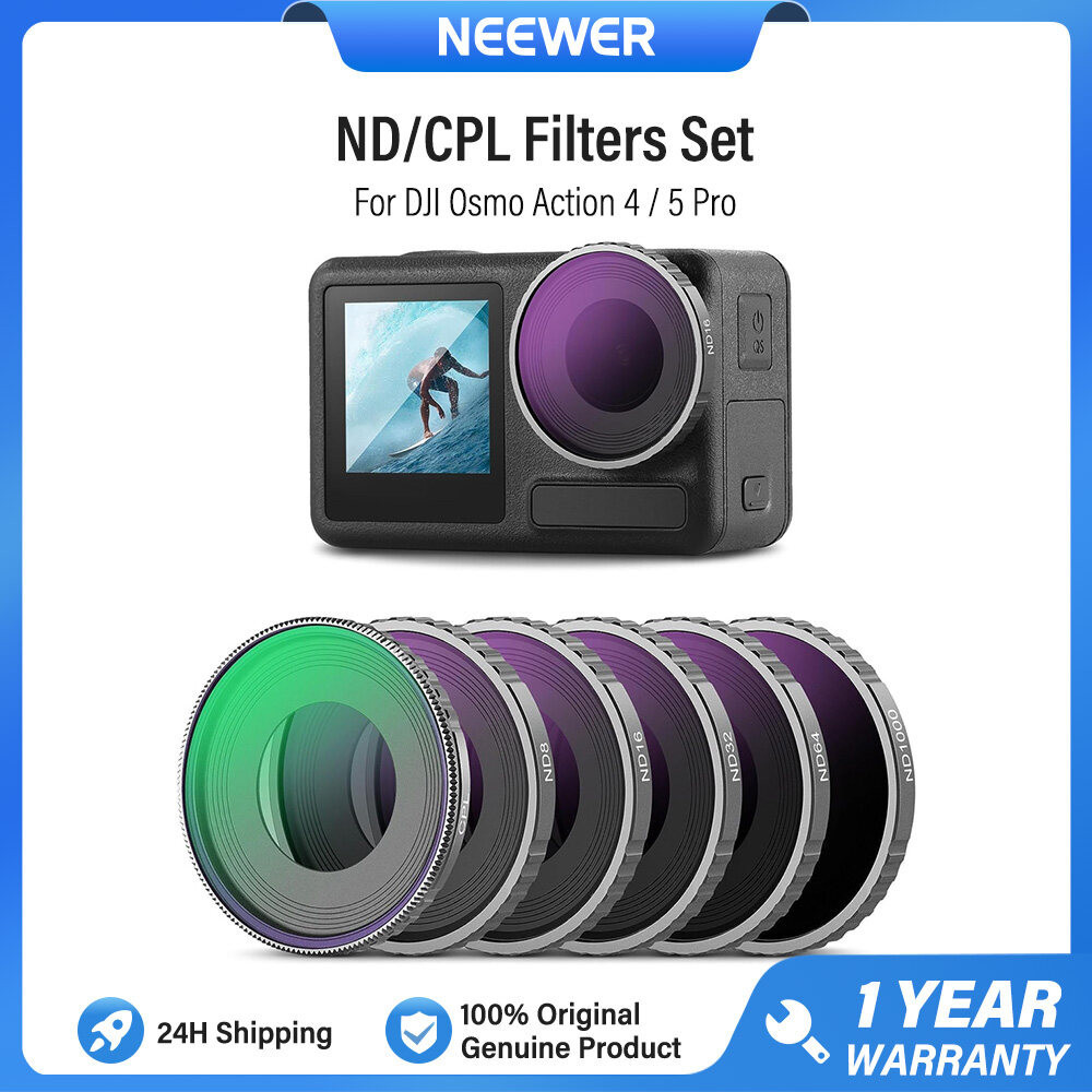 Bộ lọc NEEWER ND / CPL cho DJI Osmo Action 4 5 Pro, CPL + ND8 + ND16 + ND32 + ND64 + ND1000 Bộ lọc