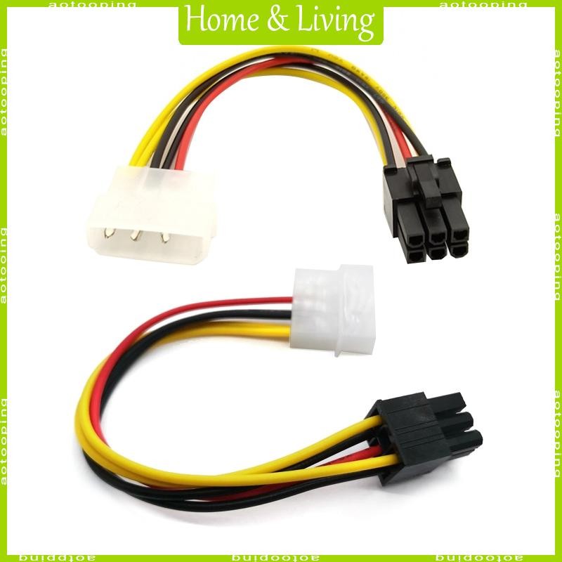 4 Pin  to 6 Pin PCI-Express PCIE Video Card Power Adapter Converter Cable